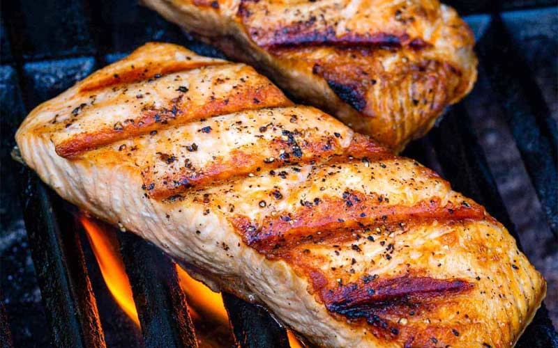 Cá hồi phi lê nướng Cá hồi phi lê nướng