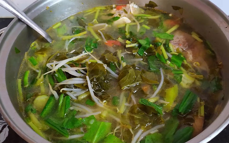 vây cá hồi nấu canh chua lá giang vây cá hồi nấu canh chua lá giang