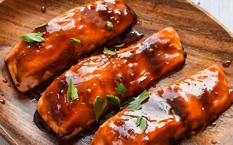 cơm cá hồi nướng sốt Kabayaki cơm cá hồi nướng sốt Kabayaki