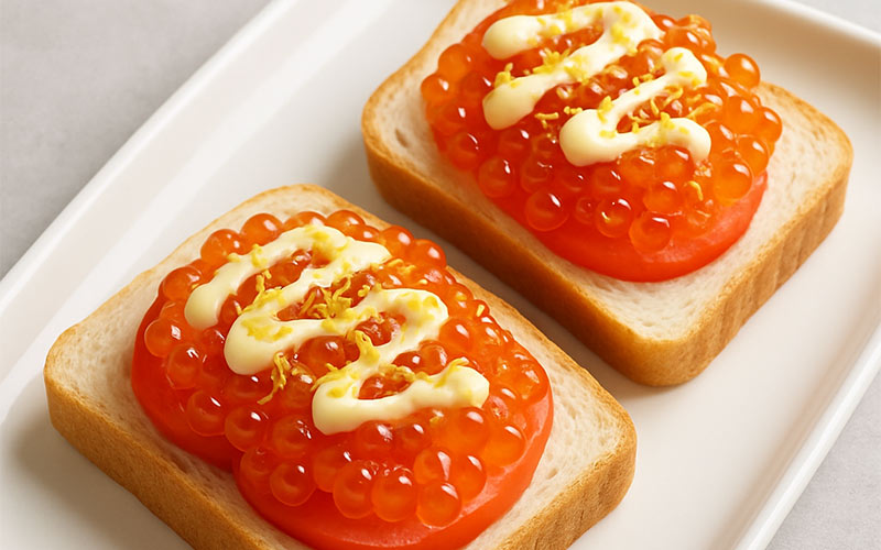 bánh mì trứng cá hồi